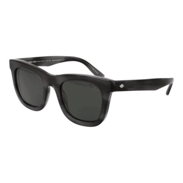 Giorgio Armani Quadrat Sonnenbrille 0AR8171 495964P2 in Grau – 45° Seitenansicht