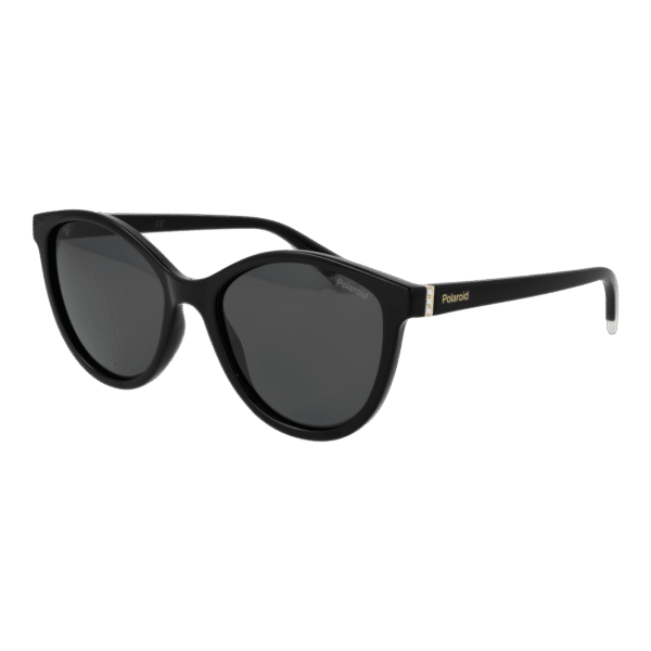 Polaroid Katzenaugen Sonnenbrille PLD 4133/S/X 55807M9 in Schwarz – 45° Seitenansicht