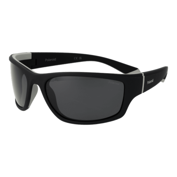 Polaroid Rechteck Sonnenbrille PLD 2135/S 6408AM9 in Schwarz – 45° Seitenansicht