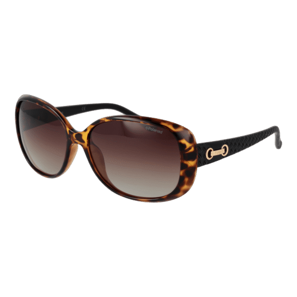 Polaroid Schmetterling Sonnenbrille P8430 58581LA in Braun – 45° Seitenansicht