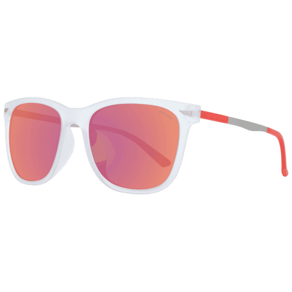 Police Rechteck Sonnenbrille SPL537B 56CRGZ in Transparent – 45° Seitenansicht