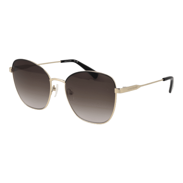 Longchamp Schmetterling Sonnenbrille LO164S 57728 in Gold – 45° Seitenansicht