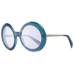Pucci Rund Sonnenbrille EP0110 5780Y in Türkis – 45° Seitenansicht