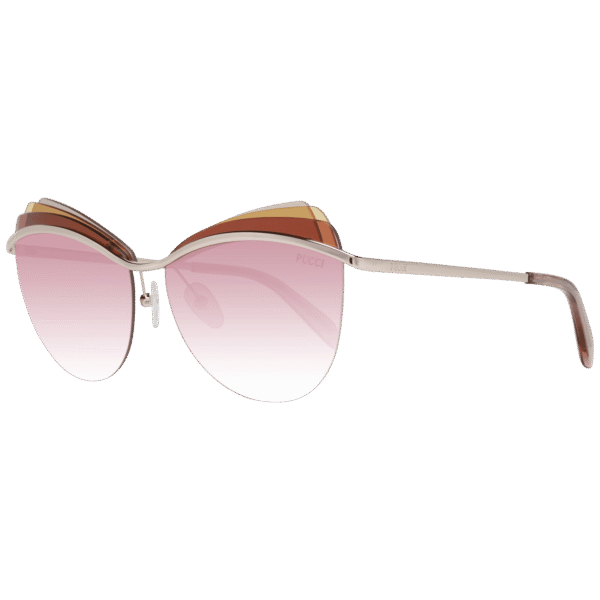 Pucci Katzenaugen Sonnenbrille EP0112 5928T in Gold – 45° Seitenansicht