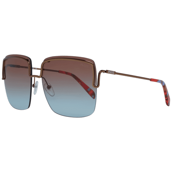 Pucci Sonnenbrille EP0116 6236F – 45° Seitenansicht Pucci Quadrat Sonnenbrille EP0116 6236F in Bronze – 45° Seitenansicht