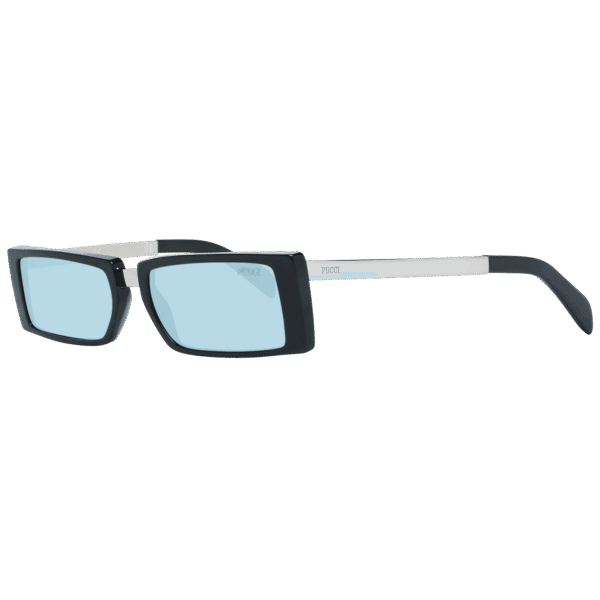 Pucci Rechteck Sonnenbrille EP0126 5301N in Schwarz – 45° Seitenansicht