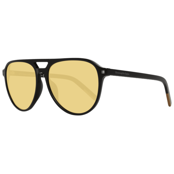 Ermenegildo Zegna Pilotenbrille Sonnenbrille EZ0133 5701H in Schwarz – 45° Seitenansicht