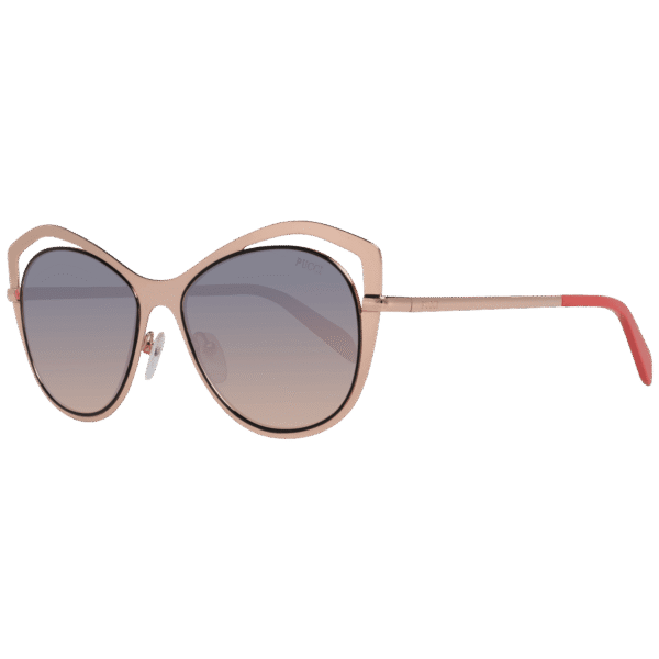 Pucci Schmetterling Sonnenbrille EP0130 5628B in Rosé Gold – 45° Seitenansicht