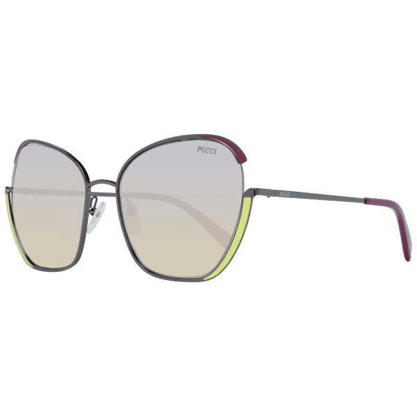 Pucci Schmetterling Sonnenbrille EP0131 5808F in Gunmetal – 45° Seitenansicht
