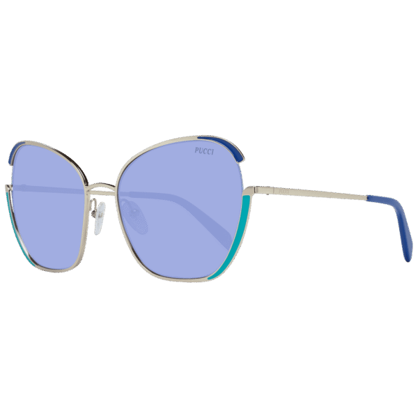 Pucci Schmetterling Sonnenbrille EP0131 5828W in Gold – 45° Seitenansicht