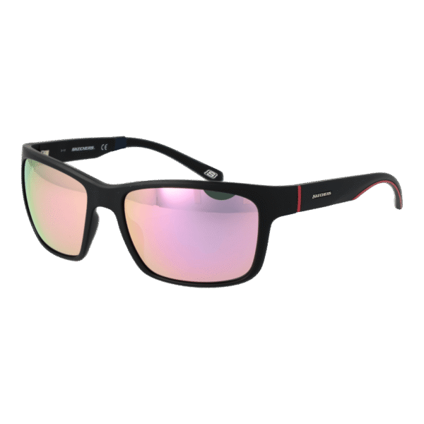 Skechers Quadrat Sonnenbrille SE6117 5802U in Schwarz – 45° Seitenansicht