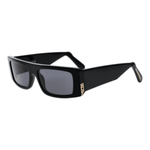 GCDS Rechteck Sonnenbrille GD0009 5701A in Schwarz – 45° Seitenansicht