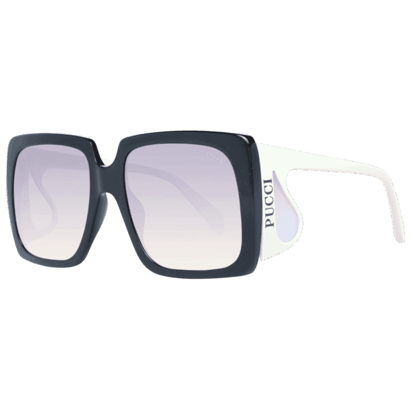 Pucci Quadrat Sonnenbrille EP0167 5801B in Schwarz – 45° Seitenansicht