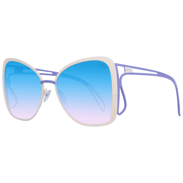 Pucci Schmetterling Sonnenbrille EP0168 5824W in Creme – 45° Seitenansicht