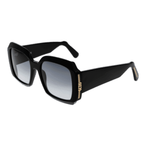 GCDS Quadrat Sonnenbrille GD0015 5701B in Schwarz – 45° Seitenansicht
