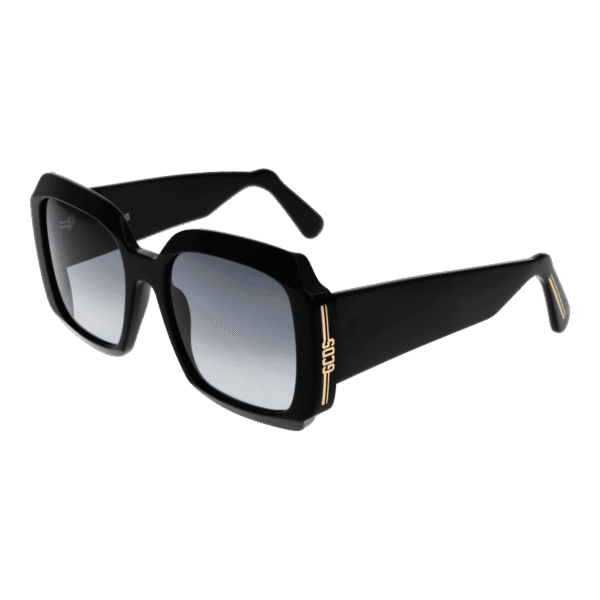 GCDS Quadrat Sonnenbrille GD0015 5701B in Schwarz – 45° Seitenansicht