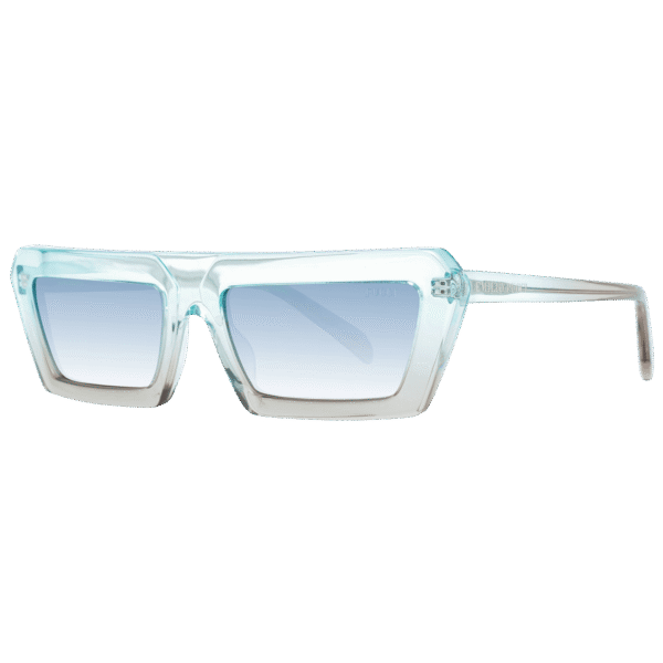 Pucci Rechteck Sonnenbrille EP0175 5689P in Türkis – 45° Seitenansicht