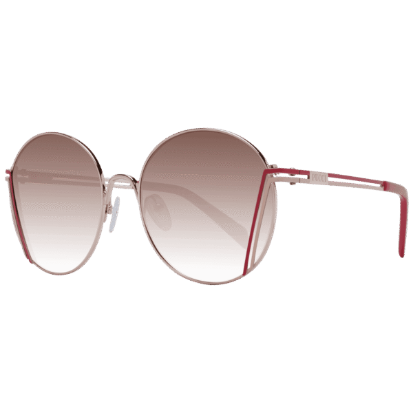 Pucci Sonnenbrille EP0180 5828F – 45° Seitenansicht Pucci Rund Sonnenbrille EP0180 5828F in Rosé Gold – 45° Seitenansicht