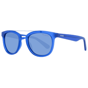 Skechers Rund Sonnenbrille SE9079 4891V in Blau – 45° Seitenansicht