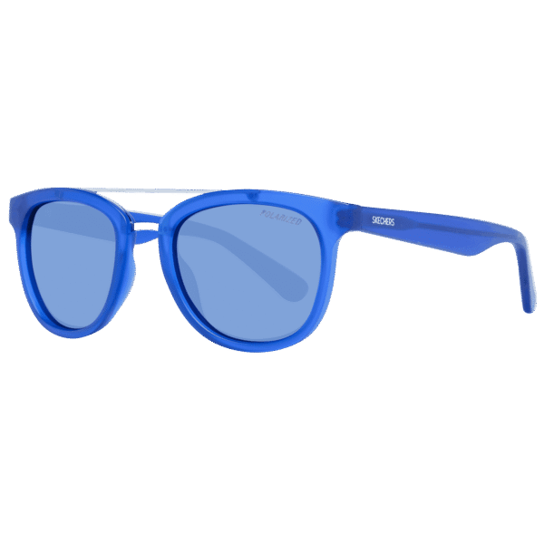 Skechers Rund Sonnenbrille SE9079 4891V in Blau – 45° Seitenansicht