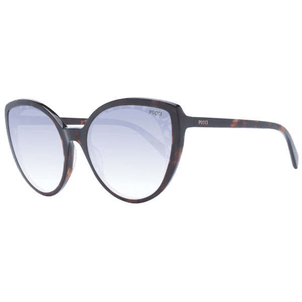 Pucci Sonnenbrille EP0182 5852B – 45° Seitenansicht Pucci Katzenaugen Sonnenbrille EP0182 5852B in Braun – 45° Seitenansicht