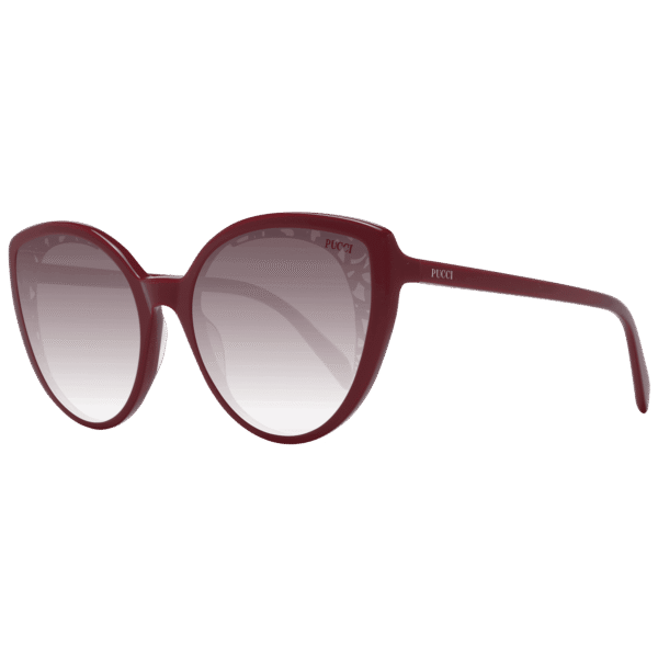 Pucci Schmetterling Sonnenbrille EP0182 5866T in Rot – 45° Seitenansicht