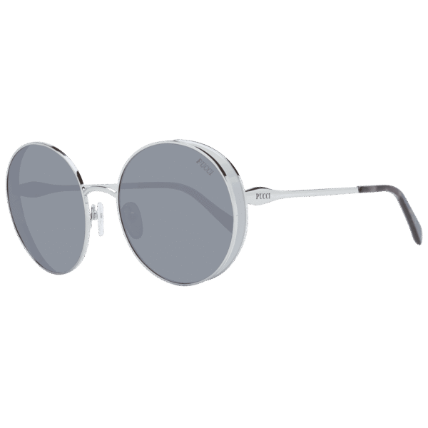 Pucci Rund Sonnenbrille EP0187 5616A in Grau – 45° Seitenansicht