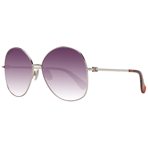 Max Mara Rund Sonnenbrille MM0034 6030F in Gold – 45° Seitenansicht