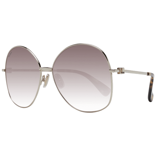 Max Mara Sonnenbrille MM0034 6032F – 45° Seitenansicht Max Mara Rund Sonnenbrille MM0034 6032F in Gold – 45° Seitenansicht