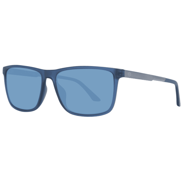 Harley-Davidson Rechteck Sonnenbrille HD0970X 5891V in Blau – 45° Seitenansicht