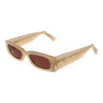 GCDS Rechteck Sonnenbrille GD0020 5225S in Creme – 45° Seitenansicht