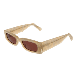 GCDS Rechteck Sonnenbrille GD0020 5225S in Creme – 45° Seitenansicht