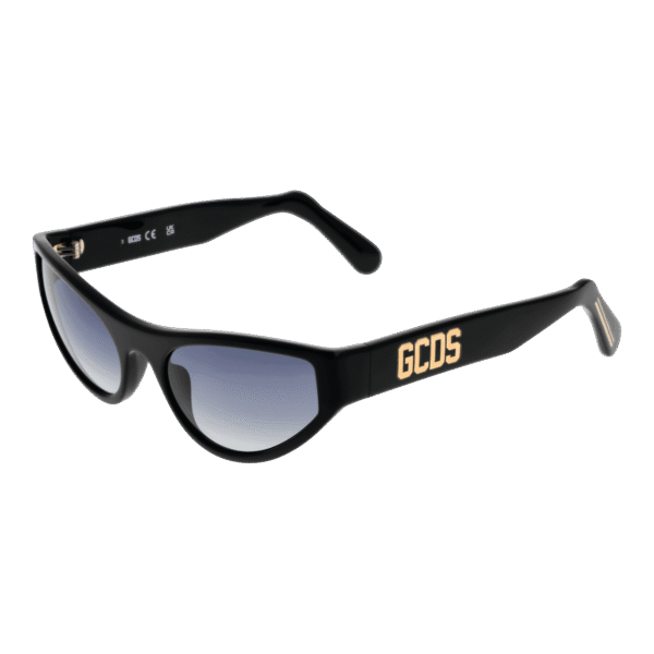 GCDS Katzenaugen Sonnenbrille GD0024 5501B in Schwarz – 45° Seitenansicht