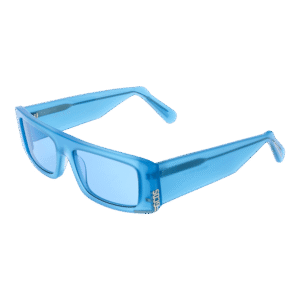 GCDS Rechteck Sonnenbrille GD0009 5784V in Blau – 45° Seitenansicht