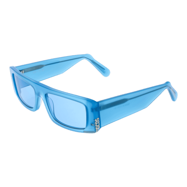 GCDS Rechteck Sonnenbrille GD0009 5784V in Blau – 45° Seitenansicht