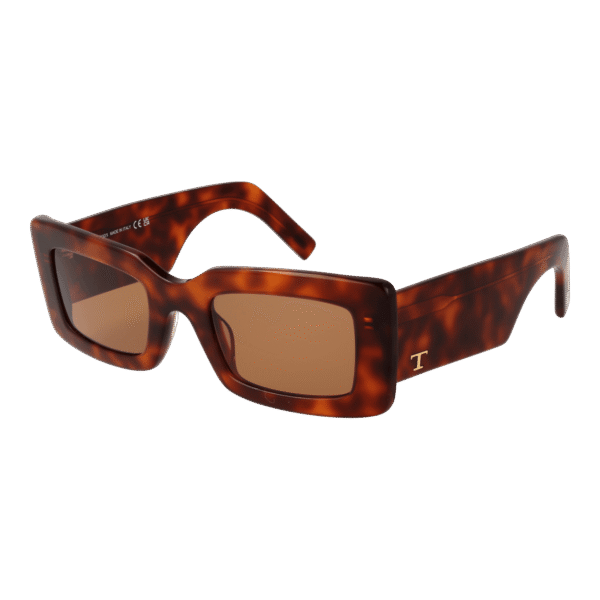 Tod's Rechteck Sonnenbrille TO0348 5253E in Blau – 45° Seitenansicht