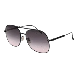 Tod's Rund Sonnenbrille TO0357 5801B in Schwarz – 45° Seitenansicht