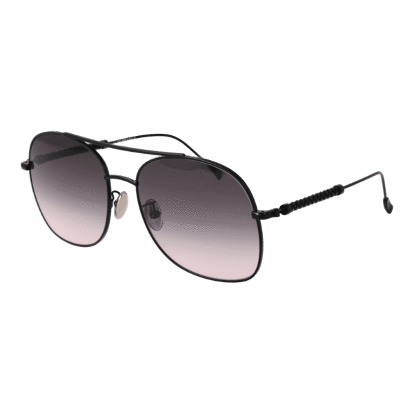 Tod's Rund Sonnenbrille TO0357 5801B in Schwarz – 45° Seitenansicht