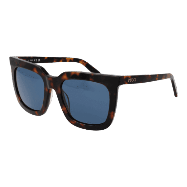 Pucci Rechteck Sonnenbrille EP0201 5452V in Braun – 45° Seitenansicht