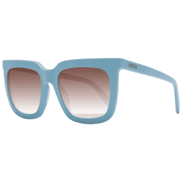 Pucci Quadrat Sonnenbrille EP0201 5484F in Blau – 45° Seitenansicht