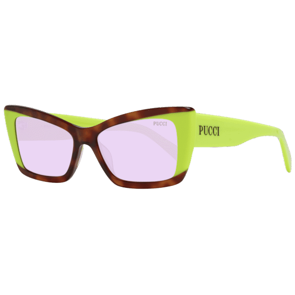 Pucci Rechteck Sonnenbrille EP0205 5453Y in Mehrfarbig – 45° Seitenansicht