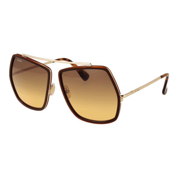 Max Mara Sonnenbrille MM0060 6448F – 45° Seitenansicht Max Mara Geometric Sonnenbrille MM0060 6448F in Braun – 45° Seitenansicht