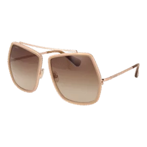 Max Mara Geometric Sonnenbrille MM0060 6460F in Beige – 45° Seitenansicht