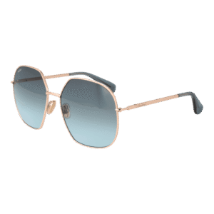 Max Mara Quadrat Sonnenbrille MM0061 6028W in Rosé Gold – 45° Seitenansicht