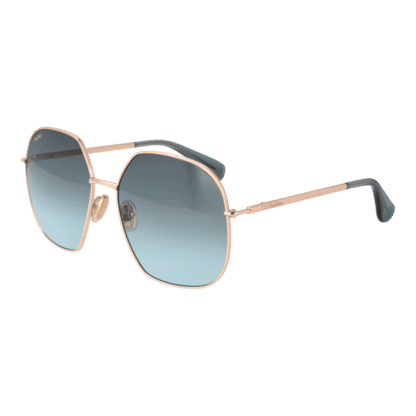 Max Mara Quadrat Sonnenbrille MM0061 6028W in Rosé Gold – 45° Seitenansicht
