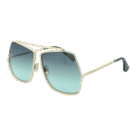 Max Mara Geometric Sonnenbrille MM0006 6418W in Türkis – 45° Seitenansicht