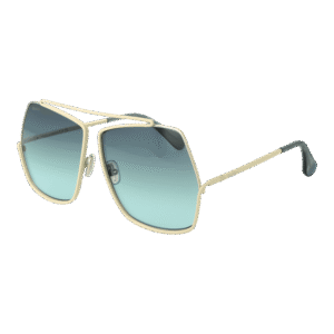Max Mara Geometric Sonnenbrille MM0006 6418W in Türkis – 45° Seitenansicht