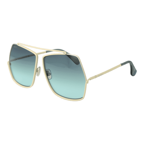 Max Mara Geometric Sonnenbrille MM0006 6418W in Türkis – 45° Seitenansicht