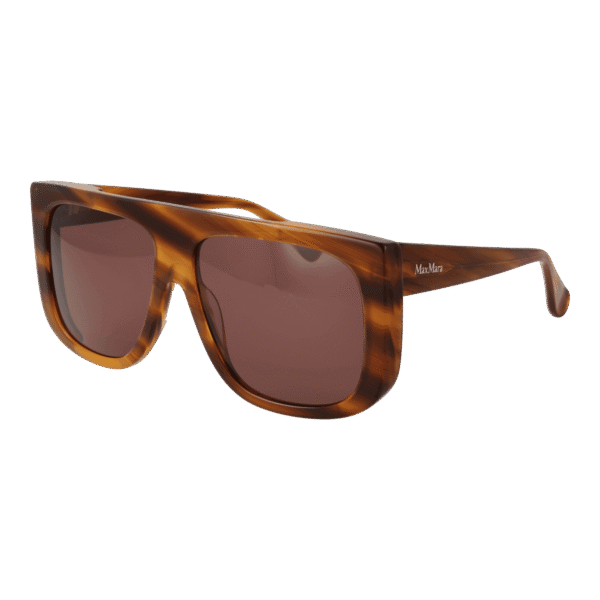 Max Mara Rechteck Sonnenbrille MM0073 6050E in Braun – 45° Seitenansicht