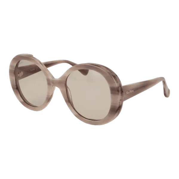 Max Mara Sonnenbrille MM0074 5420E – 45° Seitenansicht Max Mara Rund Sonnenbrille MM0074 5420E in Creme – 45° Seitenansicht